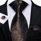 Neck Tie Set Handkerchief Cufflinks Gift For Men - VacationGrabs