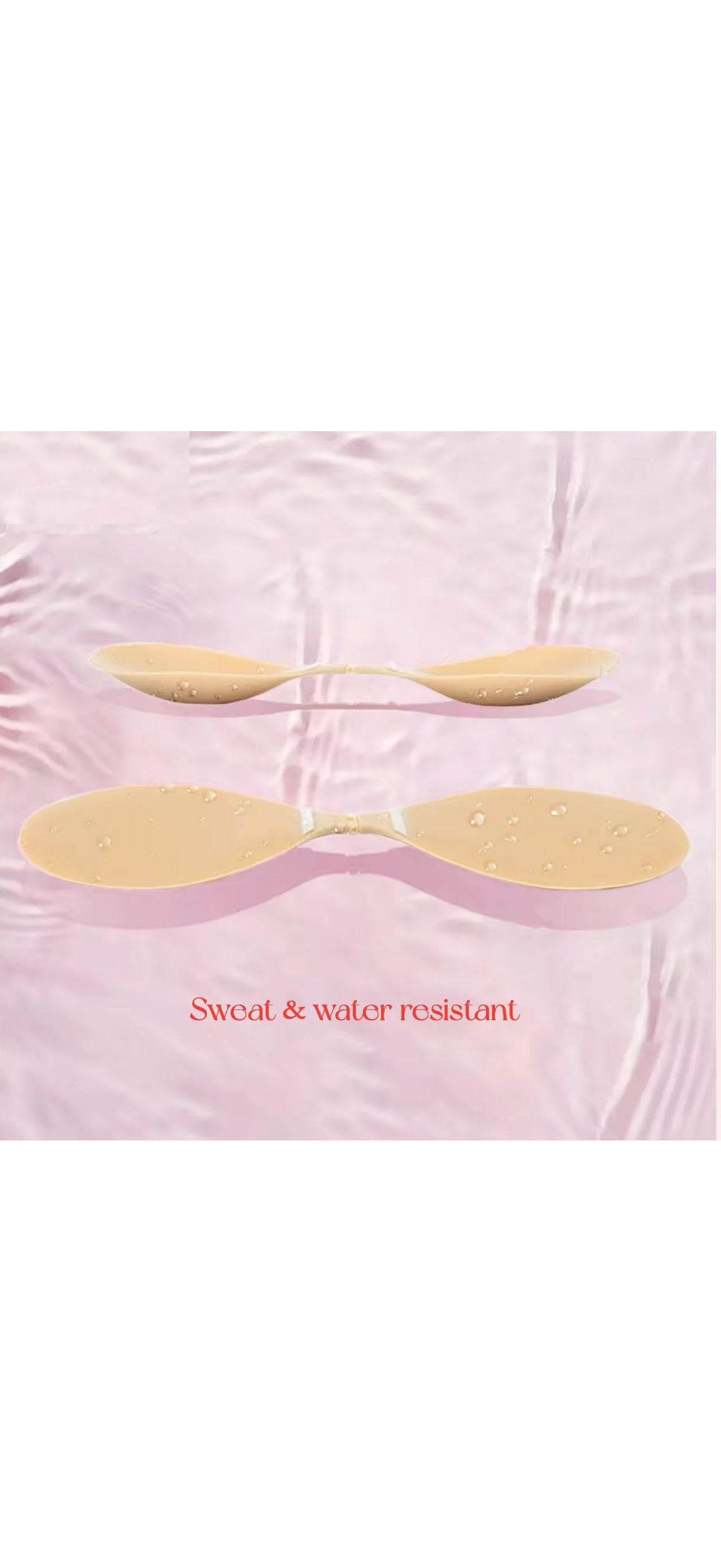 New and improved womens sticky bra in nude with sweat and water resistant features for comfort and support