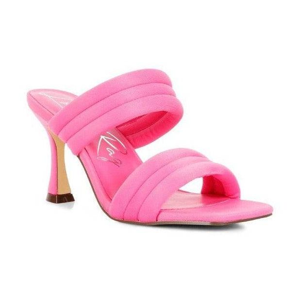 Crush Quilted Straps Spool Heeled Sandals - VacationGrabs