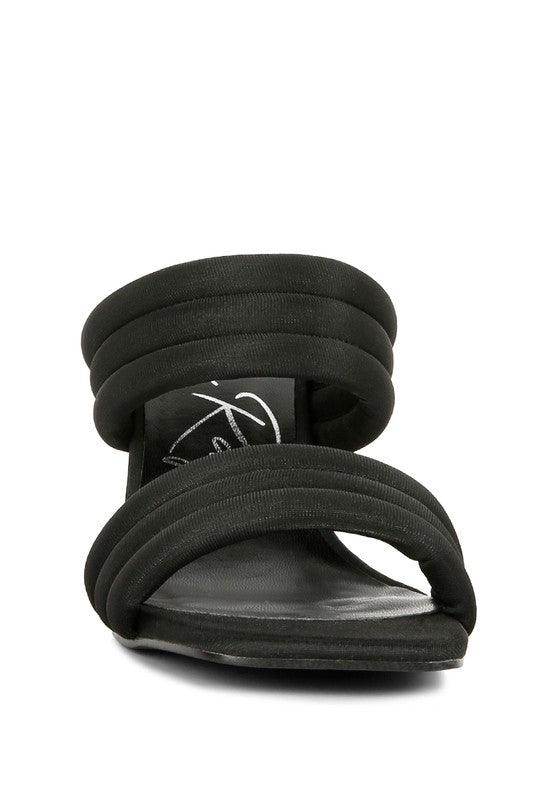 Crush Quilted Straps Spool Heeled Sandals - VacationGrabs