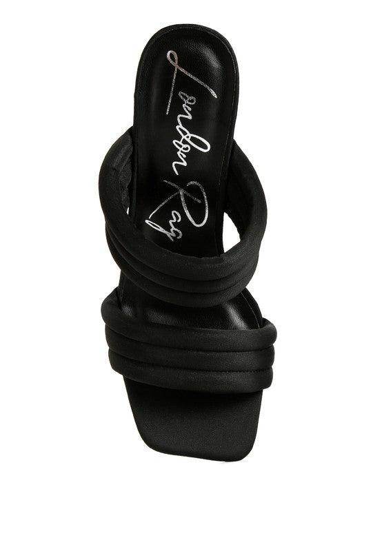 Crush Quilted Straps Spool Heeled Sandals - VacationGrabs