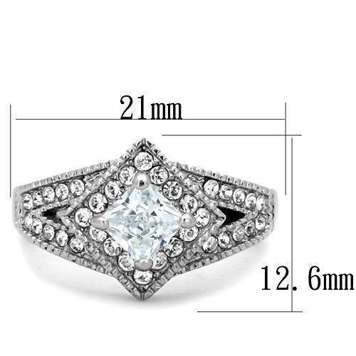Elegant women's no plating durable steel ring with sparkling stone and detailed design, perfect for any occasion