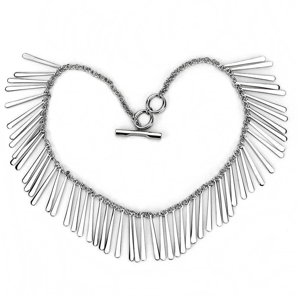 VacationGrabs no plating stainless steel choker with sleek design and tassel accents for women
