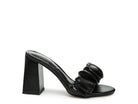 Noie Mid Block Heel Pleated Strap Sandals - VacationGrabs