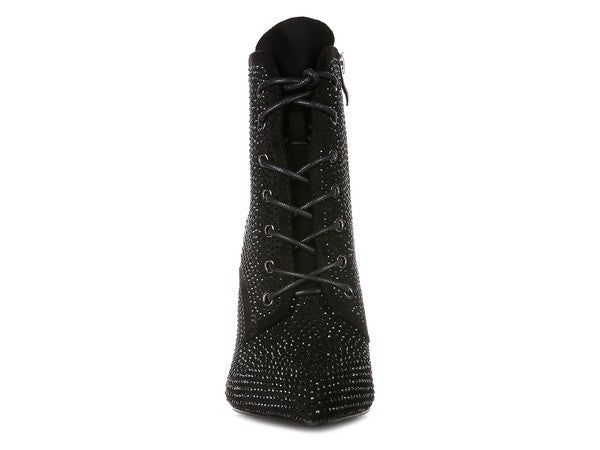 Rag Company nude sparkly lace up booties featuring a stylish design and high-quality materials