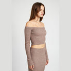 Off Shoulder Long Sleeve Knit Top - VacationGrabs