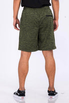 Olive Marbled Light Weight Active Shorts - VacationGrabs