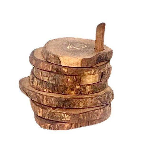 Olive Wood Coaster Set with Holder -7 Pcs - VacationGrabs