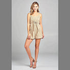 Ivory Felix Women's one-piece romper with open back, featuring a tied waist and a stylish design