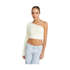 One Shoulder Fluffy Sweater Top - VacationGrabs
