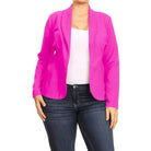 Open Front Long Sleeves Waist Length Blazer Jacket - VacationGrabs