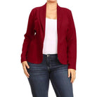 Open Front Long Sleeves Waist Length Blazer Jacket - VacationGrabs