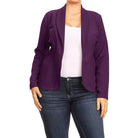 Open Front Long Sleeves Waist Length Blazer Jacket - VacationGrabs