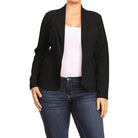 Open Front Long Sleeves Waist Length Blazer Jacket - VacationGrabs