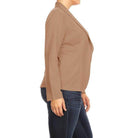 Open Front Long Sleeves Waist Length Blazer Jacket - VacationGrabs