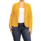 Open Front Long Sleeves Waist Length Blazer Jacket - VacationGrabs
