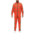 Orange Plaid Track Jacket and Pant Set - VacationGrabs