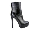 Orion High Heeled Croc Ankle Boot - VacationGrabs