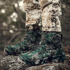 Camouflage outdoor tactical boots designed for durability and comfort in rugged terrains