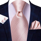 Men's Accessories - Ties Over 20 Pink Shades 100% Silk Mens Tie Pocket Square Cufflinks Set Rose Solid Paisley