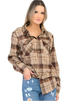 Oversized Checker Plaid Flannel Long Sleeves - VacationGrabs