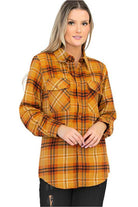 Oversized Checker Plaid Flannel Long Sleeves - VacationGrabs