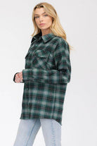 Oversized Checker Plaid Flannel Long Sleeves - VacationGrabs