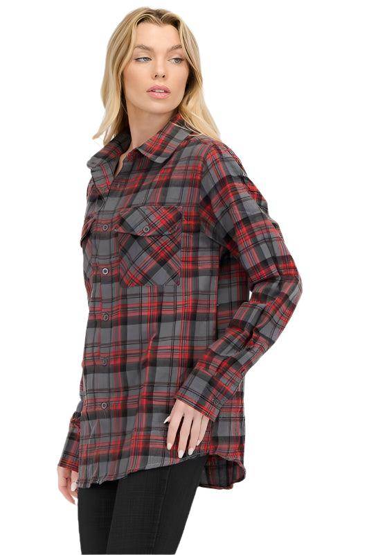 Oversized Plaid Flannel - VacationGrabs