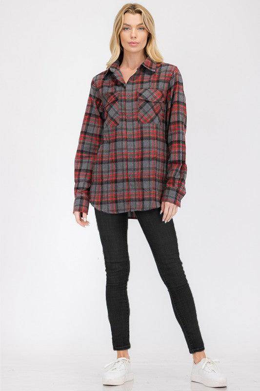 Oversized Plaid Flannel - VacationGrabs