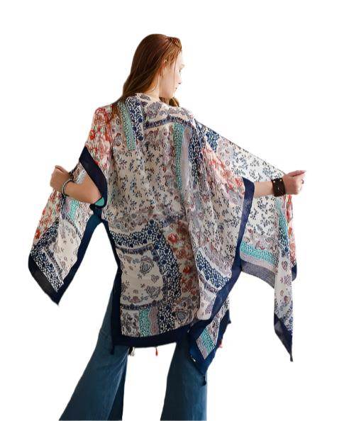 Paisley Floral Patchwork Kimono - VacationGrabs