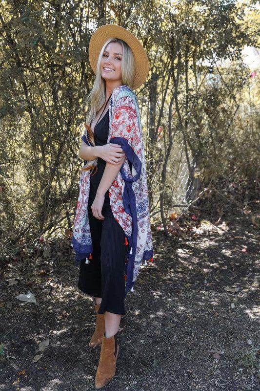 Paisley Floral Patchwork Kimono - VacationGrabs