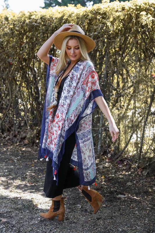 Paisley Floral Patchwork Kimono - VacationGrabs