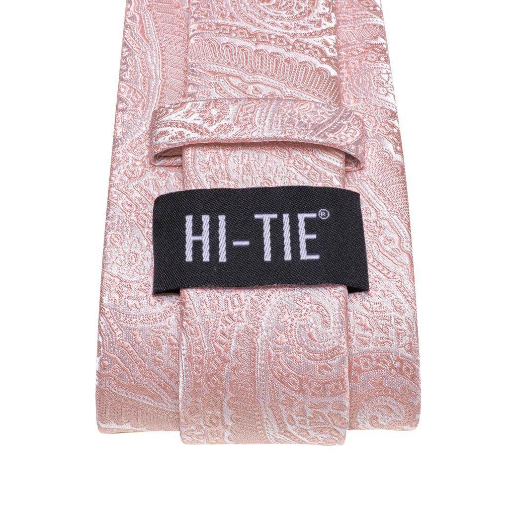 Elegant pink paisley necktie for weddings with textured design, perfect for formal occasions