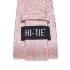Elegant pink paisley necktie for weddings with textured design, perfect for formal occasions