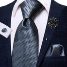 Paisley Neckties With Brooch Silk Elegent Wedding Tie For - VacationGrabs