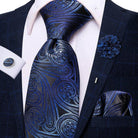 Paisley Neckties With Brooch Silk Elegent Wedding Tie For - VacationGrabs