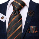 Paisley Neckties With Brooch Silk Elegent Wedding Tie For - VacationGrabs