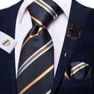 Paisley Neckties With Brooch Silk Elegent Wedding Tie For - VacationGrabs