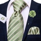 Paisley Neckties With Brooch Silk Elegent Wedding Tie For - VacationGrabs