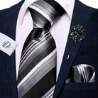 Paisley Neckties With Brooch Silk Elegent Wedding Tie For - VacationGrabs