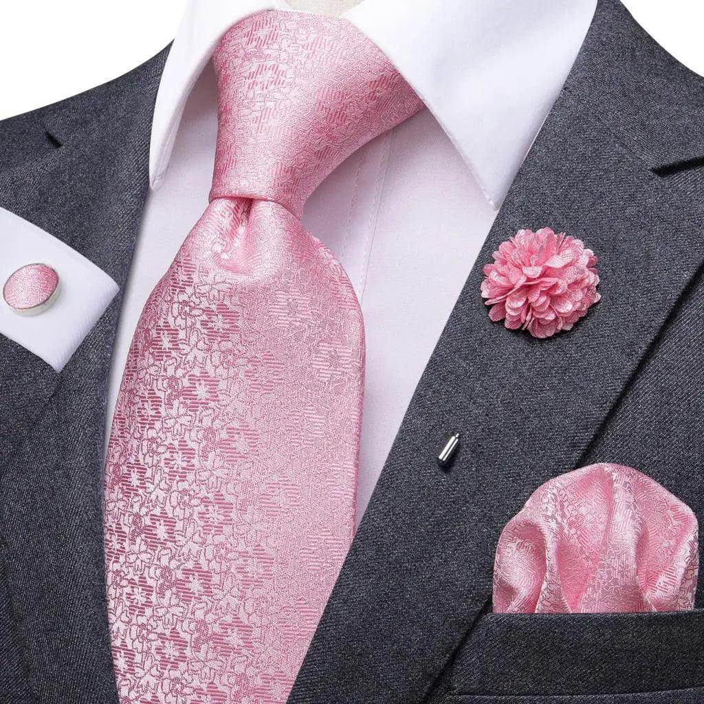 Paisley Neckties With Brooch Silk Elegent Wedding Tie For - VacationGrabs
