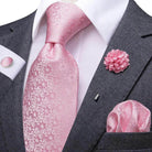 Paisley Neckties With Brooch Silk Elegent Wedding Tie For - VacationGrabs