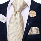 Paisley Neckties With Brooch Silk Elegent Wedding Tie For - VacationGrabs