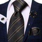 Paisley Neckties With Brooch Silk Elegent Wedding Tie For - VacationGrabs