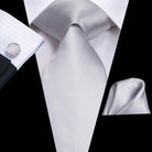 Men's Accessories - Ties Pastel Solid Silk Wedding Ties For Men Fashion Design Handky Cufflink Sets