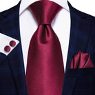 Men's Accessories - Ties Pastel Solid Silk Wedding Ties For Men Fashion Design Handky Cufflink Sets