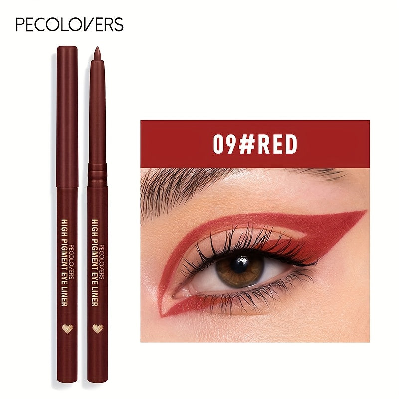 PecoLovers waterproof eyeliner in red for bold eye makeup