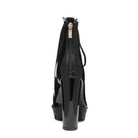 Peepque Peep Toe Lace-Up Booties - VacationGrabs