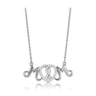 Personalized mom pendant necklace with sparkling heart design in silver, ideal gift for mothers