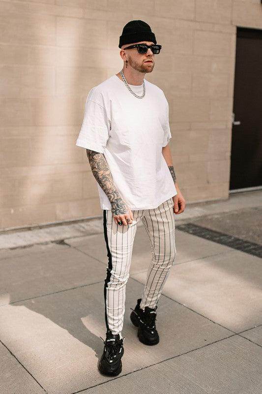 Pin Stripe Track Pants - VacationGrabs